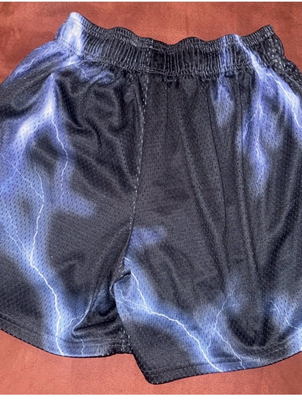 Inaka Power Black Shorts with Blue Lightning Print